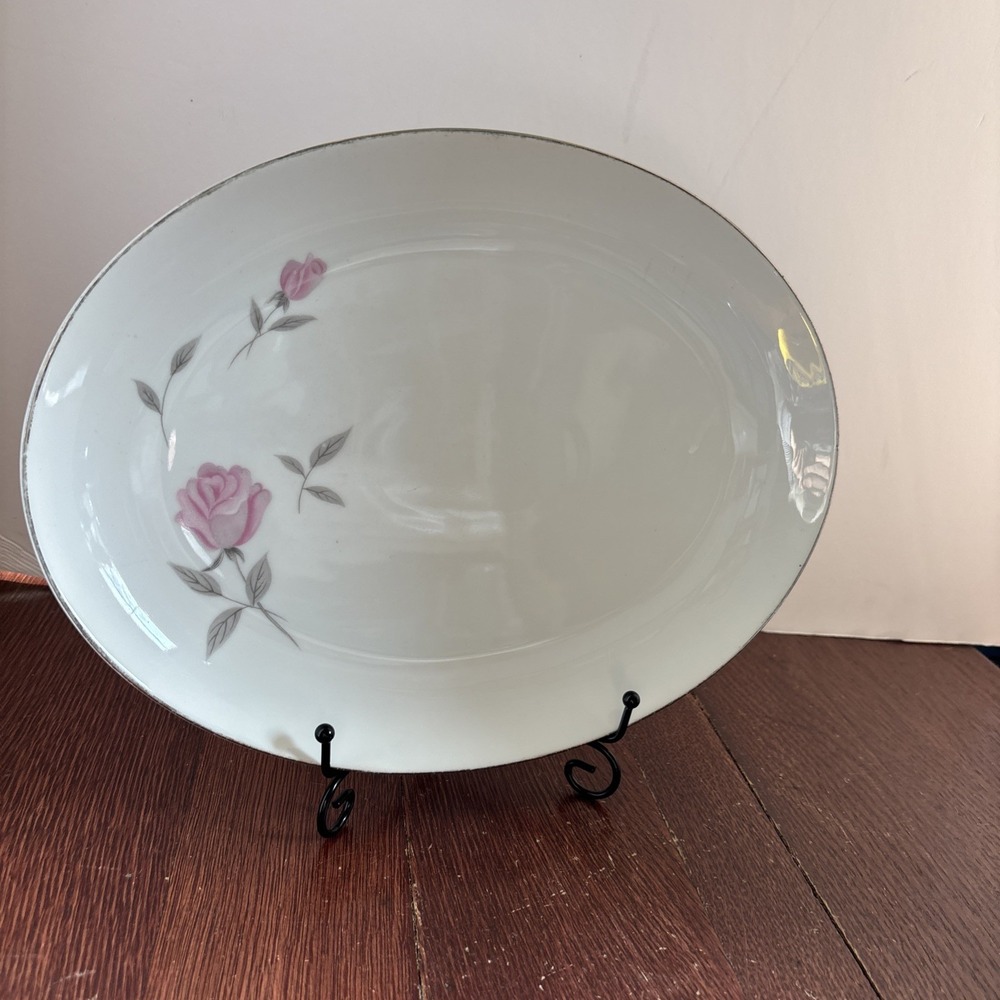Gambles‎ Argent Rose Vintage Fine China Platter 12" X 9"